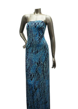 Turquoise Snakeskin Pattern Polyester Spandex Fabric - Turquoise Snakeskin Print, 58" To 60" Width