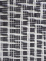 Polyester Spandex Double Knit Fabric - Black And Ivory Plaid Design, 56" Width