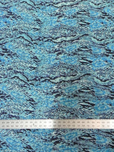 Turquoise Snakeskin Pattern Polyester Spandex Fabric - Turquoise Snakeskin Print, 58" To 60" Width