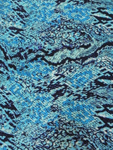 Turquoise Snakeskin Pattern Polyester Spandex Fabric - Turquoise Snakeskin Print, 58" To 60" Width