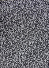 Polyester Spandex Double Knit Fabric - Black Abstract Design, 56" Width (1 Yard)