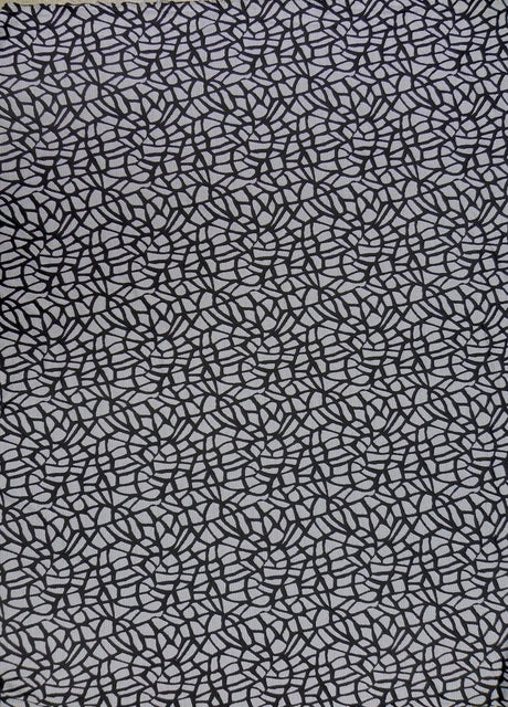 Polyester Spandex Double Knit Fabric - Black Abstract Design, 56" Width (1 Yard)