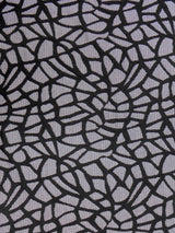 Polyester Spandex Double Knit Fabric - Black Abstract Design, 56" Width (1 Yard)