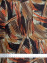 Abstract Design Acetate Polyester Spandex Fukuro Jacquard Fabric - Rust, Teal, Abstract Pattern, 58" To 60" Width