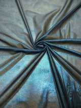 Polyester Sheer Mesh Fabric - Dark Turquoise Foil, 2 Ways Stretch, 58"-60" Width (1 Yard)