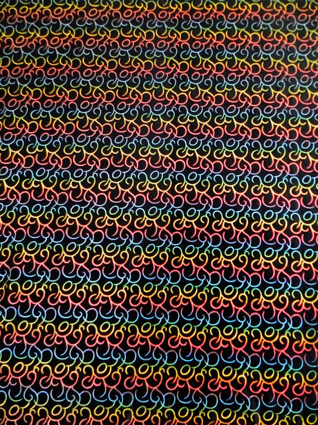 Polyester Spandex Velvet Fabric - Multi Foil Hologram Effect Swirl Design, 58 To 60 Inches Wide