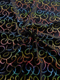 Polyester Spandex Velvet Fabric - Multi Foil Hologram Effect Swirl Design, 58 To 60 Inches Wide