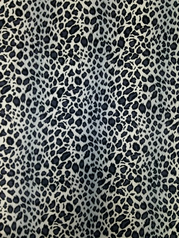 Leopard Animal Print Nylon Spandex Fabric - Shiny Tricot, Leopard Print, 58"-60" Width