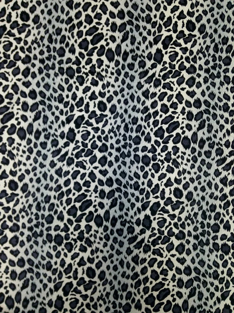 Leopard Animal Print Nylon Spandex Fabric - Shiny Tricot, Leopard Print, 58"-60" Width