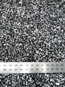 Polyester Textured Chiffon Fabric - Animal Print Large Rosettes On Black Non-Stretch Mesh, Silver, Brown, 50" Width