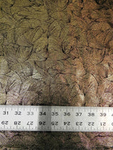 Polyester Spandex Velvet Fabric - Foil Abstract Design, Dark Gold, Dark Silver, 58" To 60" Width