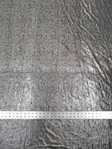 Polyester Spandex Velvet Fabric - Foil Abstract Design, Dark Gold, Dark Silver, 58" To 60" Width