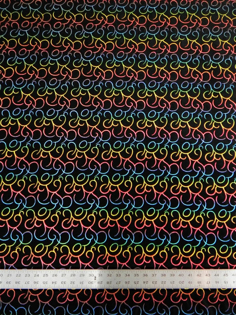 Polyester Spandex Velvet Fabric - Multi Foil Hologram Effect Swirl Design, 58 To 60 Inches Wide