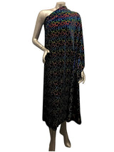 Polyester Spandex Velvet Fabric - Multi Foil Hologram Effect Swirl Design, 58 To 60 Inches Wide