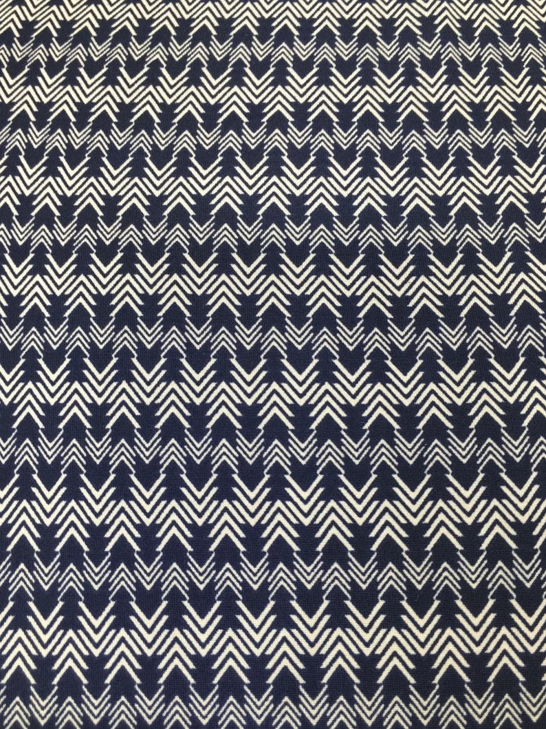 Polyester Venezia Spandex Fabric - Geometric Small Design, Navy, Beige, 58" Width