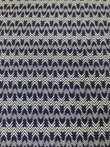 Polyester Venezia Spandex Fabric - Geometric Small Design, Navy, Beige, 58" Width