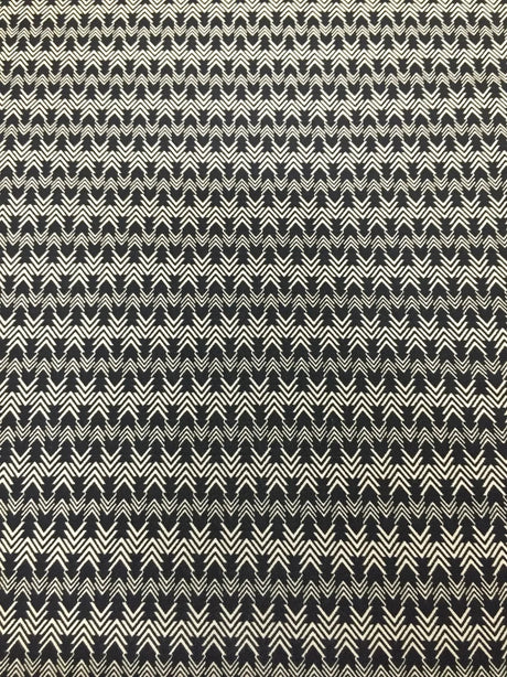 Polyester Venezia Spandex Fabric - Geometric Small Design, Navy, Beige, 58" Width