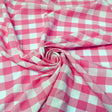 1″ inch Fuchsia White Checkered Gingham Polyester Poplin Fabric
