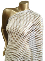 Small Fish Net Mesh Polyester Spandex Fabric - 0.4 Inch Diamond Mesh, See Through, 58" To 60" Width