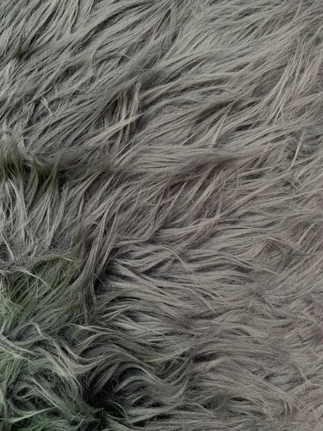 Faux Fur Soft Shaggy Heavy Weight Long Pile Solid Acrylic Fabric - Charcoal, Black, White, Tan, Brown, Neon Lime, 58/60" Width