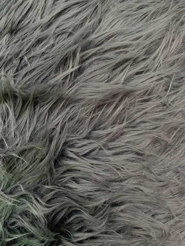 Faux Fur Soft Shaggy Heavy Weight Long Pile Solid Acrylic Fabric - Charcoal, Black, White, Tan, Brown, Neon Lime, 58/60" Width