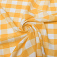 1″ inch Tangerine White Checkered Gingham Polyester Poplin Fabric,