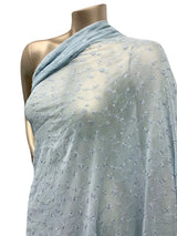 Vintage Floral Embroidered Design Polyester Spandex Mesh Fabric - Floral Embroidery, See-Through, 60" Width