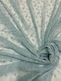 Vintage Floral Embroidered Design Polyester Spandex Mesh Fabric - Floral Embroidery, See-Through, 60" Width