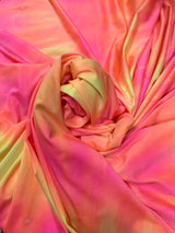 Tie Dye Multi-Color Pattern Nylon Spandex Shiny Tricot Fabric - Multi Color, Tie Dye, 58-60" Width