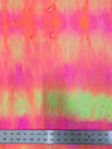 Tie Dye Multi-Color Pattern Nylon Spandex Shiny Tricot Fabric - Multi Color, Tie Dye, 58-60" Width