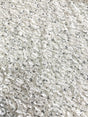 Ivory Double Knit Swirl Pattern Polyester Spandex Fabric - Shiny Silver Foil, Ivory, 56" Width