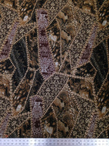 Polyester Fukuro Fabric - Textured Abstract Design With Gold Foil, 52/54" Width