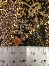 Polyester Fukuro Fabric - Textured Abstract Design With Gold Foil, 52/54" Width