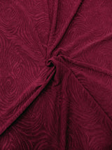 Polyester Acetate Fukuro Jacquard Fabric - Textured Swirl Design, Wine, Blush, Royal, 58/60" Width