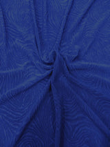 Polyester Acetate Fukuro Jacquard Fabric - Textured Swirl Design, Wine, Blush, Royal, 58/60" Width