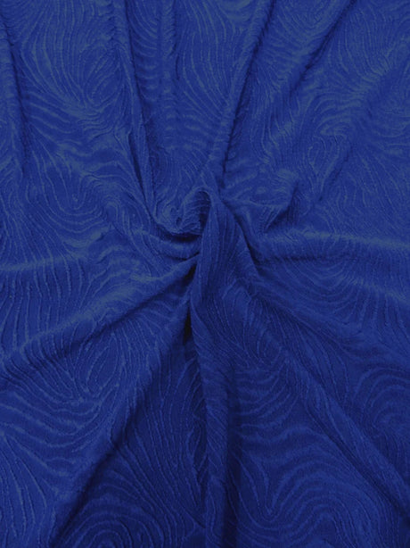 Polyester Acetate Fukuro Jacquard Fabric - Textured Swirl Design, Wine, Blush, Royal, 58/60" Width