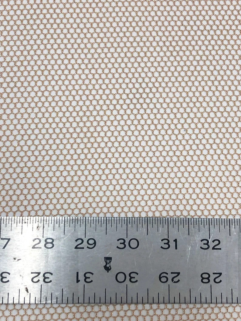 Polyester See Through Gold Mesh With Gold Lurex Fabric - Gold Mesh, Gold Lurex, 70" Width