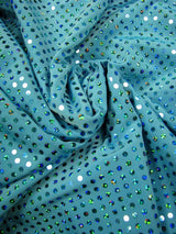 Polyester Single Spandex Fabric - 4Mm Hologram Shiny Circle, 58" To 60" Width