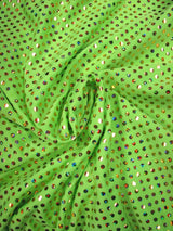 Polyester Single Spandex Fabric - 4Mm Hologram Shiny Circle, 58" To 60" Width