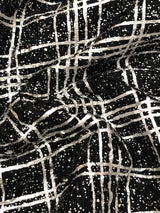 Polyester Spandex Fabric - Poodle Textured Dull Foil, 4Mm Sequins, Silver/Black, Gold/Black, 52/54" Width