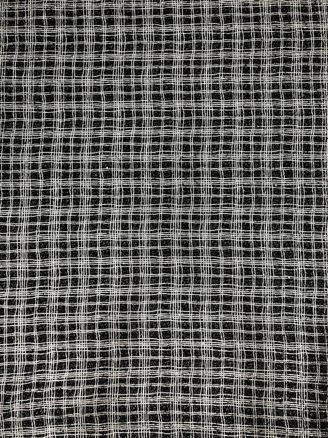 Polyester Spandex Fabric - Poodle Textured Dull Foil, 4Mm Sequins, Silver/Black, Gold/Black, 52/54" Width