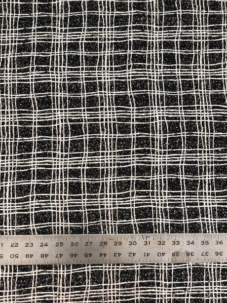 Polyester Spandex Fabric - Poodle Textured Dull Foil, 4Mm Sequins, Silver/Black, Gold/Black, 52/54" Width