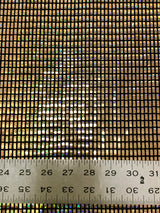 Nylon Spandex Slinky Fabric - 7Mm Shiny Hologram Rectangular Trans & Lurex, Gold, Silver, Red, Navy, 57/58" Width
