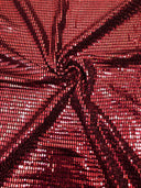 Nylon Spandex Slinky Fabric - 7Mm Shiny Hologram Rectangular Trans & Lurex, Gold, Silver, Red, Navy, 57/58" Width
