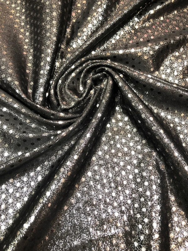 Polyester Spandex Fabric - 2Mm Circle Foil Dots, 58"-60" Wide