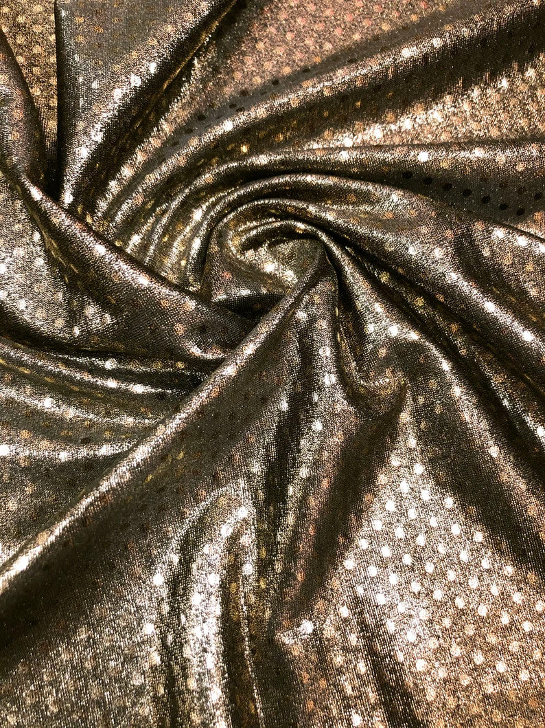 Polyester Spandex Fabric - 2Mm Circle Foil Dots, 58"-60" Wide