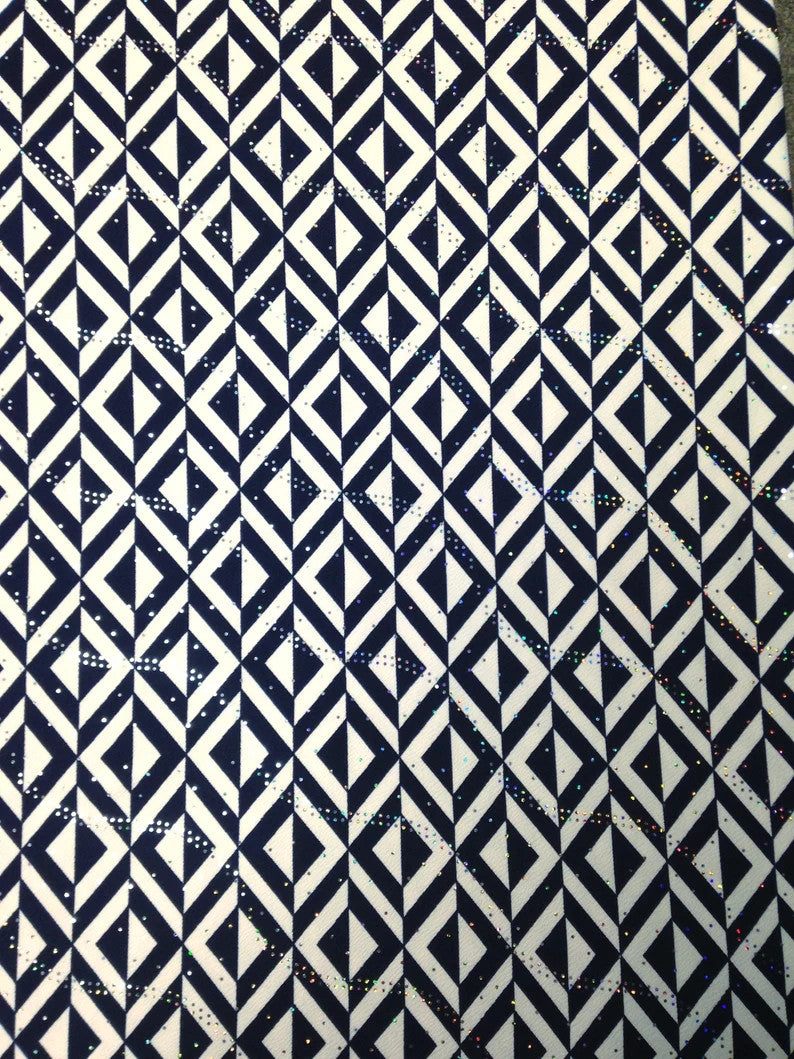 Polyester Spandex Textured Fukuro Fabric - 2-Way Stretch, 1Mm Hologram, Black, Navy, Red, 56" To 58" Width