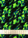 Nylon Spandex Fabric - Silver Glitters Fluorescent Flames Design, Green, Red, 58/60" Width