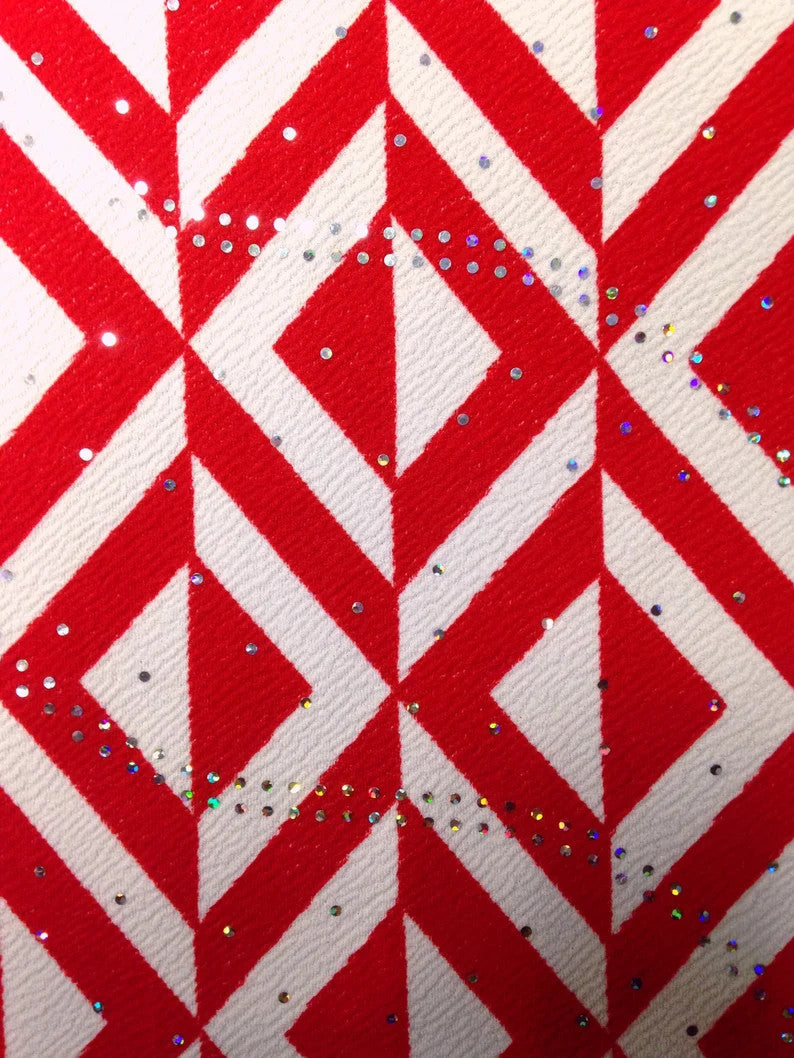 Polyester Spandex Textured Fukuro Fabric - 2-Way Stretch, 1Mm Hologram, Black, Navy, Red, 56" To 58" Width