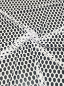 Nylon Spandex Oval Fishnet Mesh Fabric - See Through Plain Oval Pattern, 56" Width